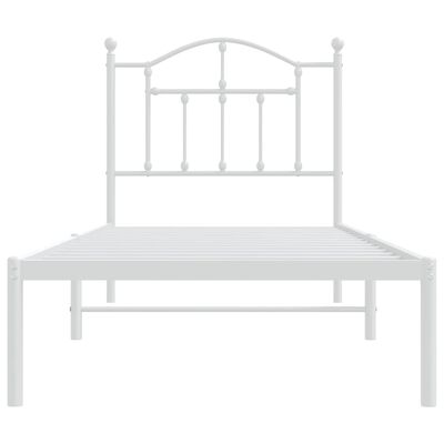 vidaXL Metal Bed Frame without Mattress with Headboard White 80x200 cm