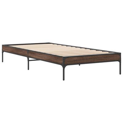 vidaXL Bed Frame without Mattress Brown Oak 90x190 cm Single