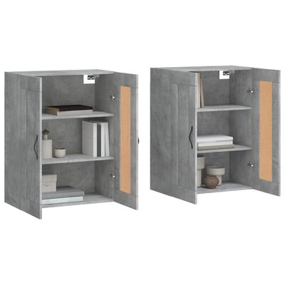 vidaXL Wall Mounted Cabinets 2 pcs Concrete Grey Engineered Wood