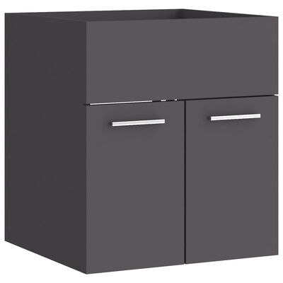 vidaXL Sink Cabinet with Built-in Basin Grey Engineered Wood