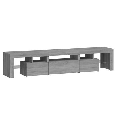 vidaXL TV Cabinet with LED Lights Grey Sonoma 200x36.5x40 cm