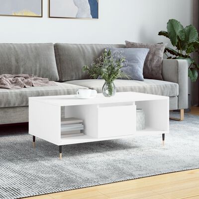 vidaXL Coffee Table White 90x50x36.5 cm Engineered Wood