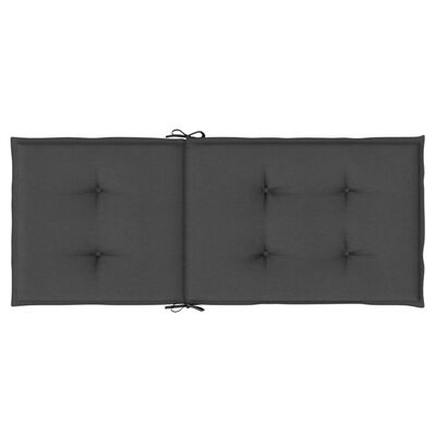 vidaXL Highback Chair Cushions 4 pcs Melange Anthracite 120x50x4 cm Fabric