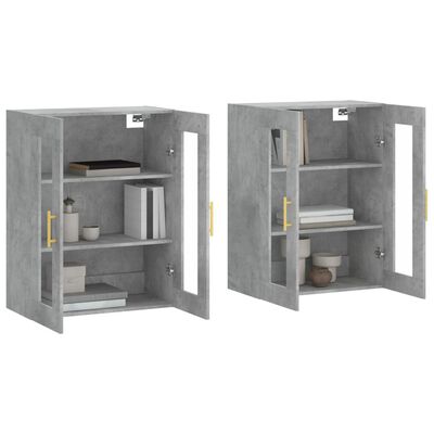 vidaXL Wall Mounted Cabinets 2 pcs Concrete Grey Engineered Wood