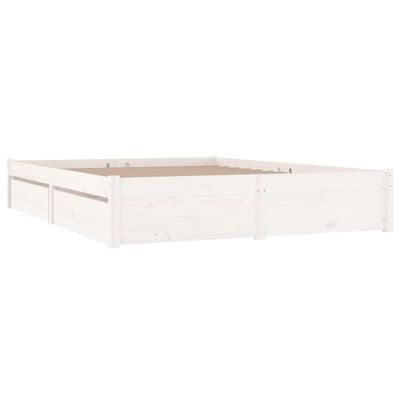 3103514 vidaXL Bed Frame without Mattress with Drawers White 140x200 cm (814950+815000)