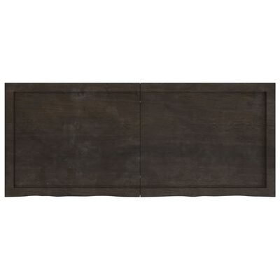 vidaXL Bathroom Countertop Dark Brown 120x50x(2-6) cm Treated Solid Wood