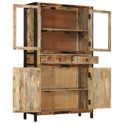 vidaXL Highboard 100x40x175 cm Solid Rough Wood Mango