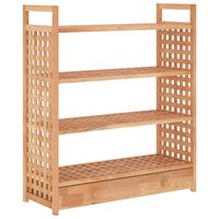 vidaXL Shoe Rack with Drawer 70x27x81 cm Solid Wood Walnut