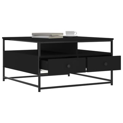 vidaXL Coffee Table Black 80x80x45 cm Engineered Wood