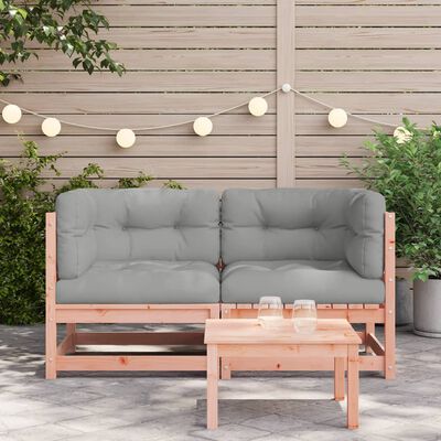 vidaXL Garden Sofas Corner with Cushions 2 pcs Solid Wood Douglas