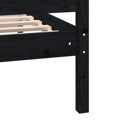 vidaXL Bed Frame without Mattress Black Solid Wood 200x200 cm (810106+814118)