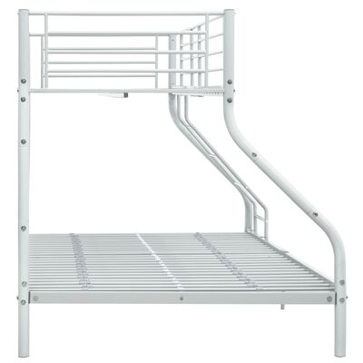 vidaXL Bunk Bed Frame without Mattress White Metal 140x200 cm/90x200 cm