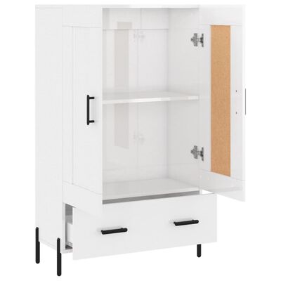 vidaXL Highboard High Gloss White 69.5x31x115 cm Engineered Wood