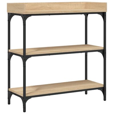 vidaXL Console Table with Shelves Sonoma Oak 75x30x80 cm