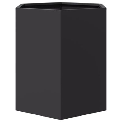 vidaXL Garden Planter Black Hexagon 46x40x45 cm Steel