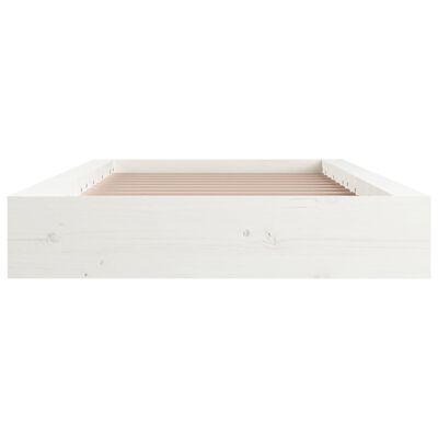 vidaXL Bed Frame without Mattress White 75x190 cm Small Single Solid Wood