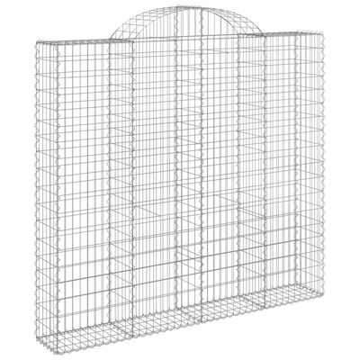 vidaXL Arched Gabion Baskets 7 pcs 200x50x180/200 cm Galvanised Iron