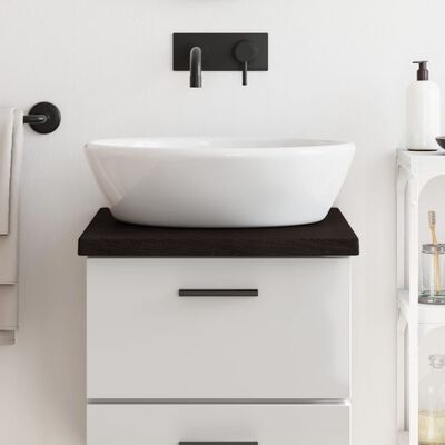 vidaXL Bathroom Countertop Dark Brown 40x60x(2-4) cm Treated Solid Wood