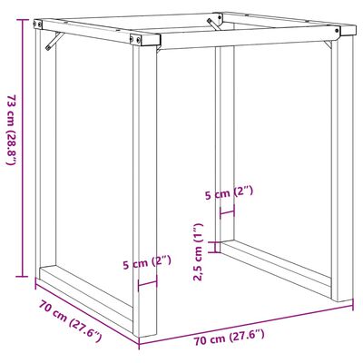 vidaXL Dining Table Legs O-Frame 70x70x73 cm Cast Iron