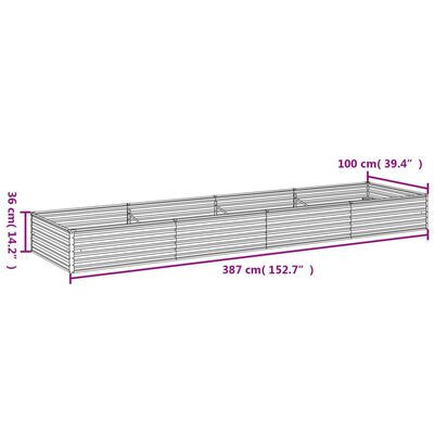 vidaXL Garden Raised Bed 387x100x36 cm Corten Steel