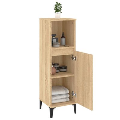 vidaXL Bathroom Cabinet Sonoma Oak 30x30x100 cm Engineered Wood