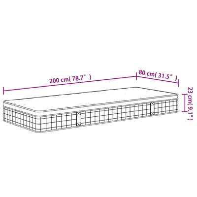 vidaXL Bonnell Spring Mattress Medium 80x200 cm