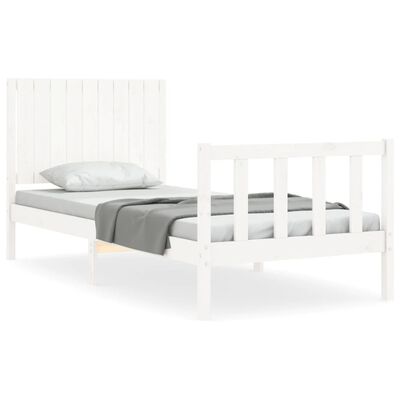 vidaXL Bed Frame without Mattress White 90x200 cm Solid Wood Pine