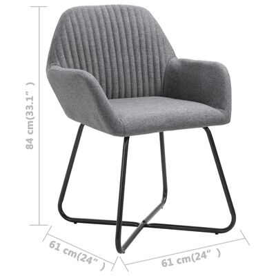 vidaXL Dining Chairs 2 pcs Dark Grey Fabric