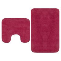 vidaXL Bathroom Mat Set 2 Pieces Fabric Fuchsia