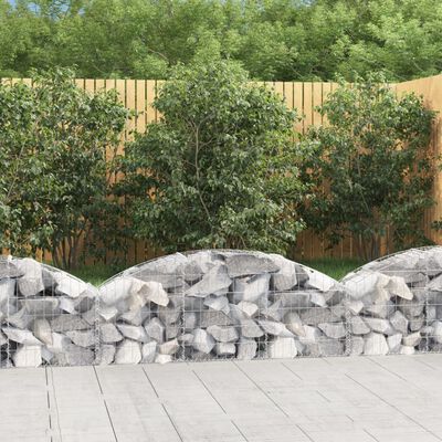 vidaXL Arched Gabion Basket 150x30x40/60 cm Galvanised Iron