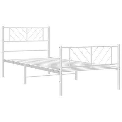 vidaXL Metal Bed Frame without Mattress with Footboard White 80x200 cm