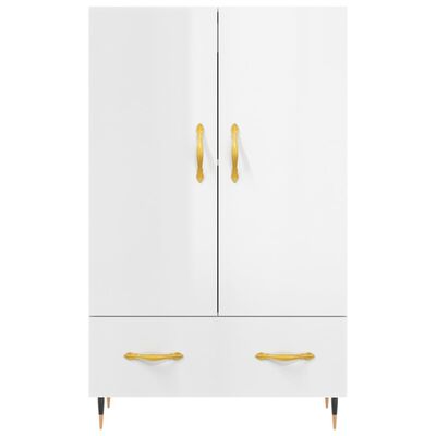 vidaXL Highboard High Gloss White 69.5x31x115 cm Engineered Wood