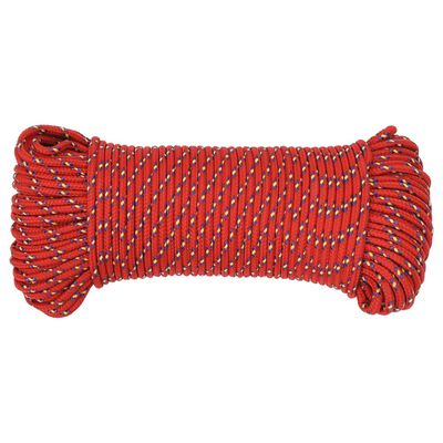 vidaXL Boat Rope Red 4 mm 100 m Polypropylene