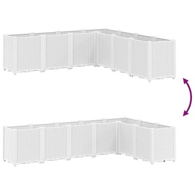 vidaXL Garden Planter White 160x160x53 cm PP