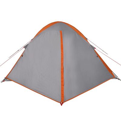 vidaXL Camping Tent Dome 2-Person Grey and Orange Waterproof