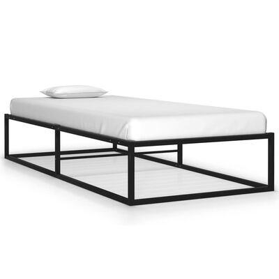 vidaXL Bed Frame without Mattress Black Metal 100x200 cm