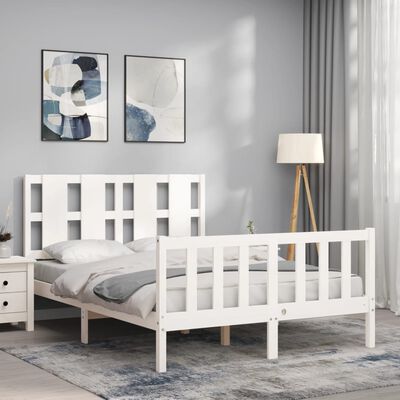 vidaXL Bed Frame without Mattress White 120x200 cm Solid Wood Pine