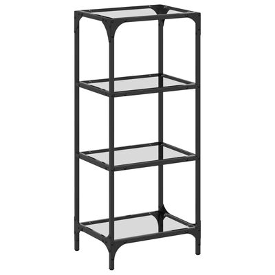 vidaXL Storage Rack with Transparent Glass Top 40x30x95 cm Steel