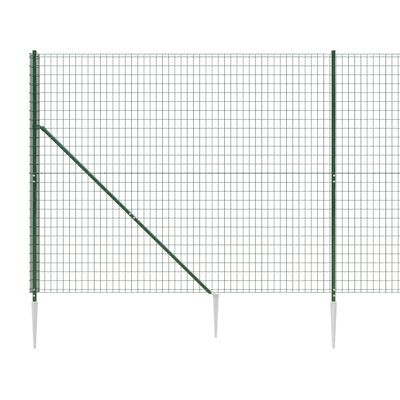 vidaXL Wire Mesh Fence with Spike Anchors Green 1.8x25 m