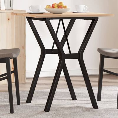 vidaXL Dining Table Y-Frame 60x60x75 cm Solid Wood Pine and Cast Iron