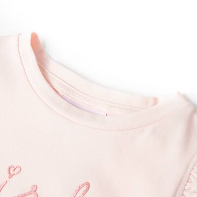 Kids' T-shirt with Ruffle Sleeves Soft Pink 140