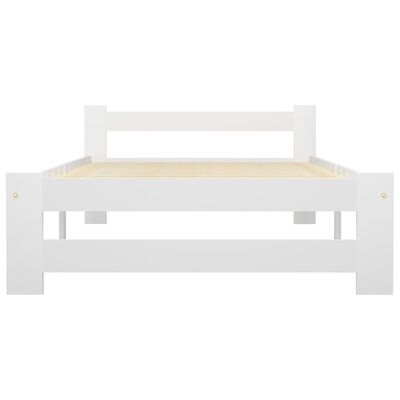 vidaXL Bed Frame without Mattress White Solid Pine Wood 90x200 cm