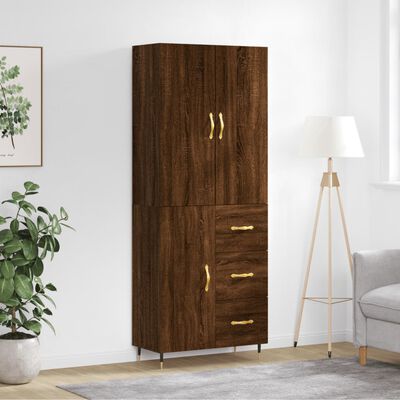 vidaXL Highboard Brown Oak 69.5x34x180 cm Engineered Wood