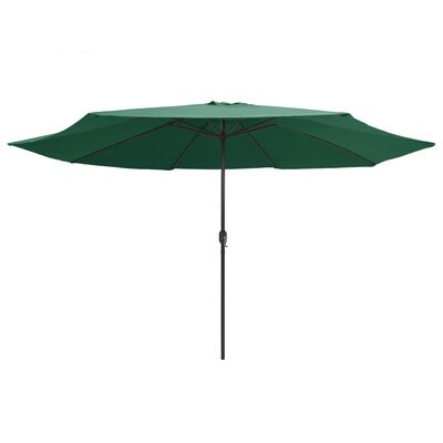 vidaXL Garden Parasol with Metal Pole 390 cm Green