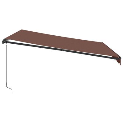 vidaXL Manual Retractable Awning with LEDs Brown 400x350 cm