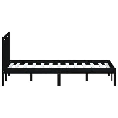 vidaXL Bed Frame without Mattress Black Solid Wood 120x200 cm (810016+814088)