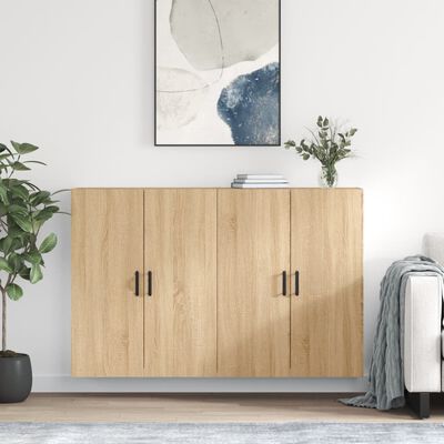 vidaXL Wall Mounted Cabinets 2 pcs Sonoma Oak 69.5x34x90 cm