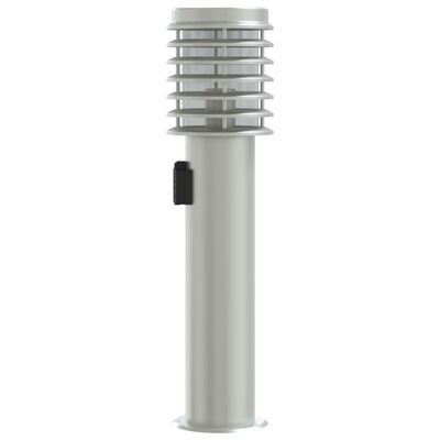 vidaXL Outdoor Floor Lamp with Outlet Silver 60 cm Stainless Steel