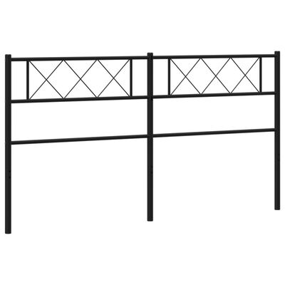 vidaXL Metal Headboard Black 200 cm