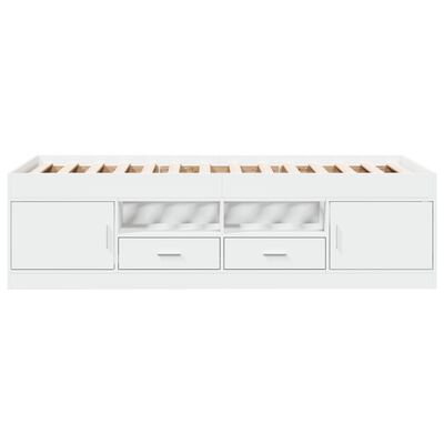 vidaXL Daybed with Drawers without Mattress White 75x190 cm Small Single